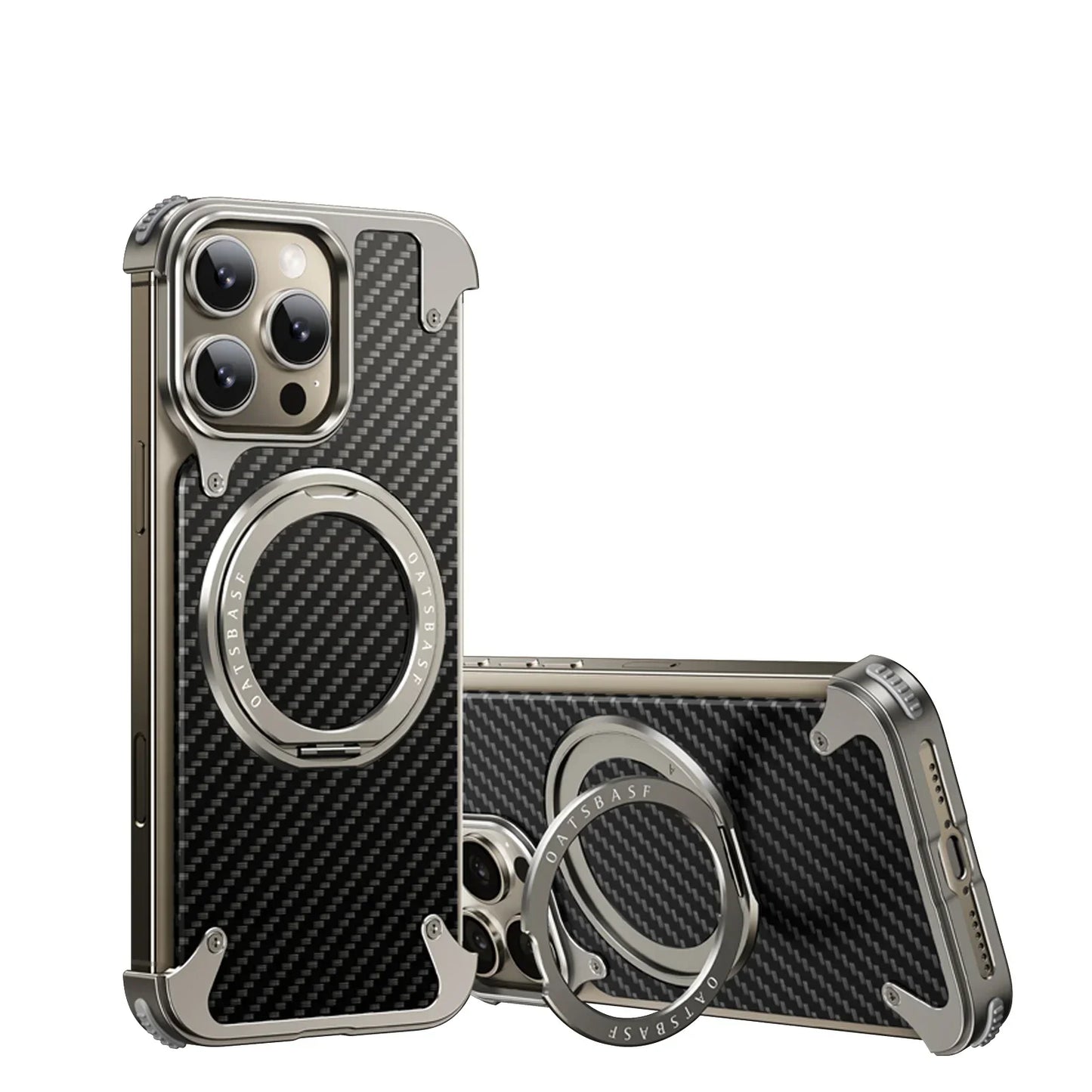 MagSafe Metal Magnetic Phone Holder Case for iPhone Made of Aluminum Alloy and Carbon Fiber - Sky-cover