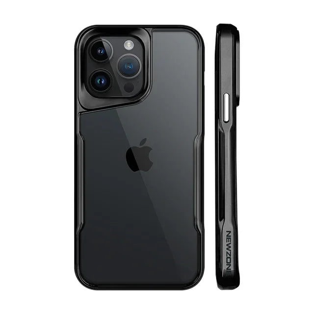 Luxury Clear HD Acrylic Phone Case for iPhone 15 14 13 12 Pro Max with Soft TPU Frame Electroplated - Sky-cover