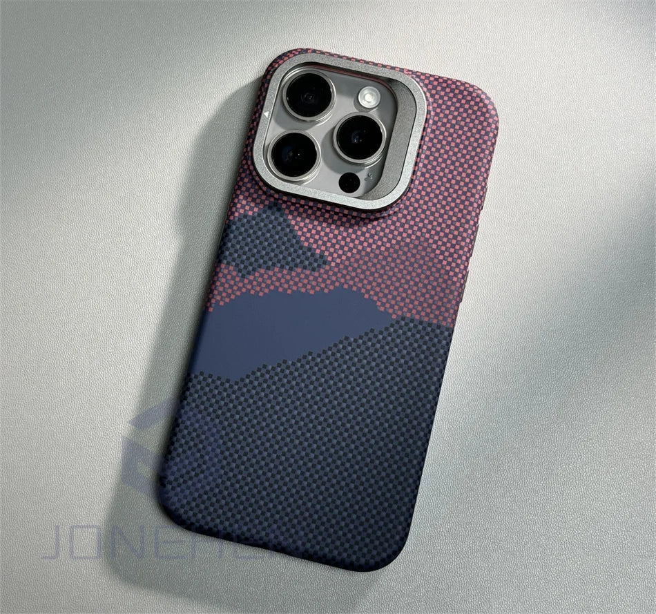 Luxury Slim Carbon Fiber Magnetic Case for iPhone 16 15 14 13 Pro Max - Sky-cover