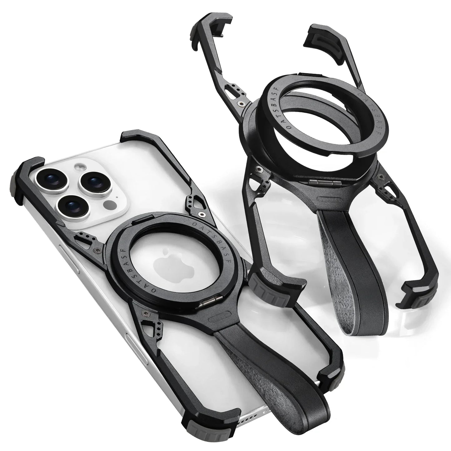 Magnetic iPhone Case, Slim Protective Phone Cover, Shockproof, with Holder and Strap - Sky-cover