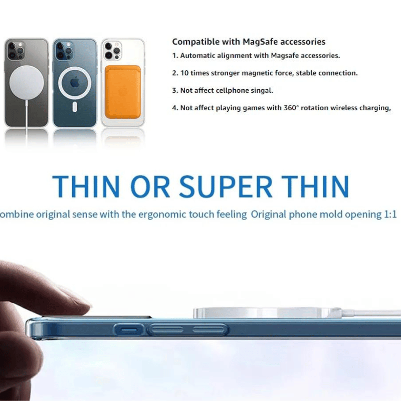 luxury Floral Case transparent Magnetic MagSafe For iPhone series - Sky-cover