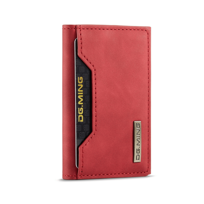 Luxury Leather Phone Wallet And Magnetic Card Holder - Red - Sky-cover