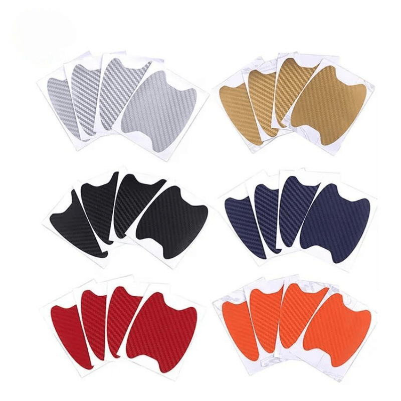 4pcs - set Carbon Fiber Car Door Sticker Scratch Resistant Cover Auto Handle Protection Film Exterior Styling Accessories - Sky-cover