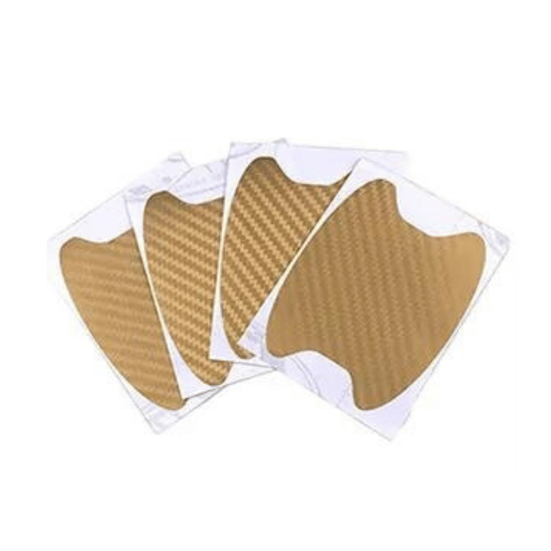 4pcs - set Carbon Fiber Car Door Sticker Scratch Resistant Cover Auto Handle Protection Film Exterior Styling Accessories - Gold - Sky-cover