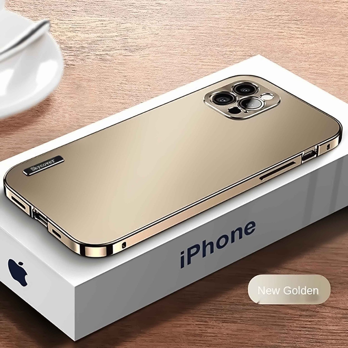 Aluminum Alloy Case Metal Magnetic For iPhone 15 14 Pro Max - Limitless 3.0 - Gold / For iPhone 15 Pro Max - Sky-cover