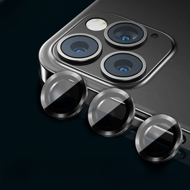 Best camera lens Metal Ring Case Glass protectors for iPhone 15 series - Black / for iphone 15 pro max - Sky-cover