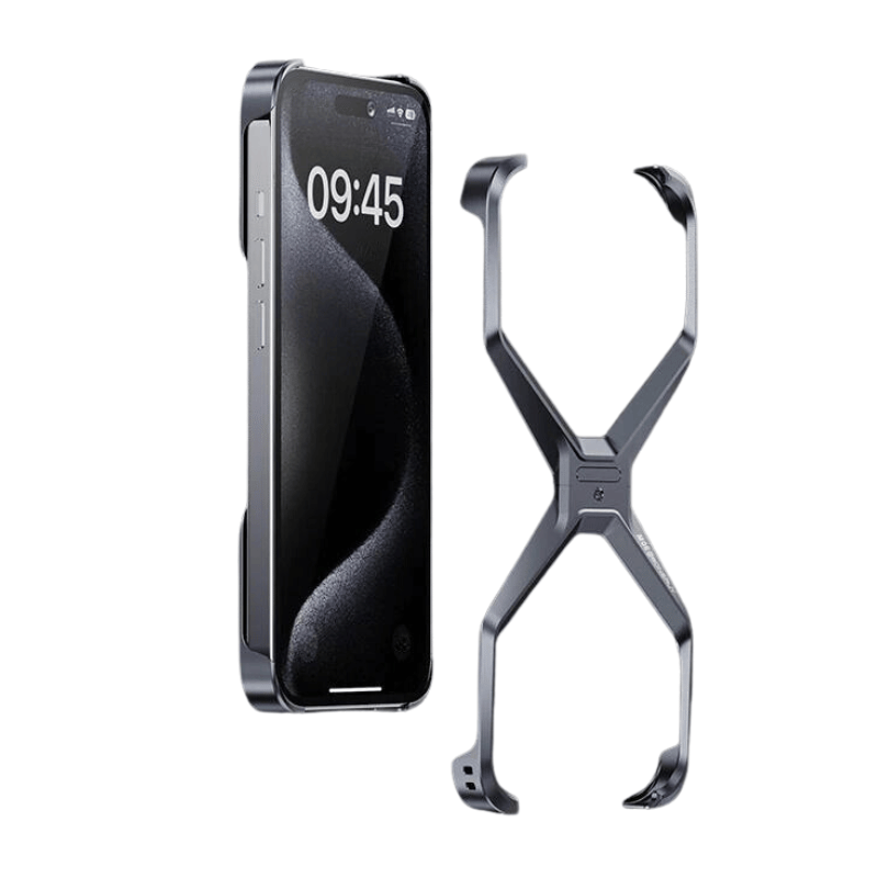 Luxury Aluminum Alloy frame Rimless Phone Cover For iPhone - GRAY / For iPhone 15 Pro Max - Sky-cover