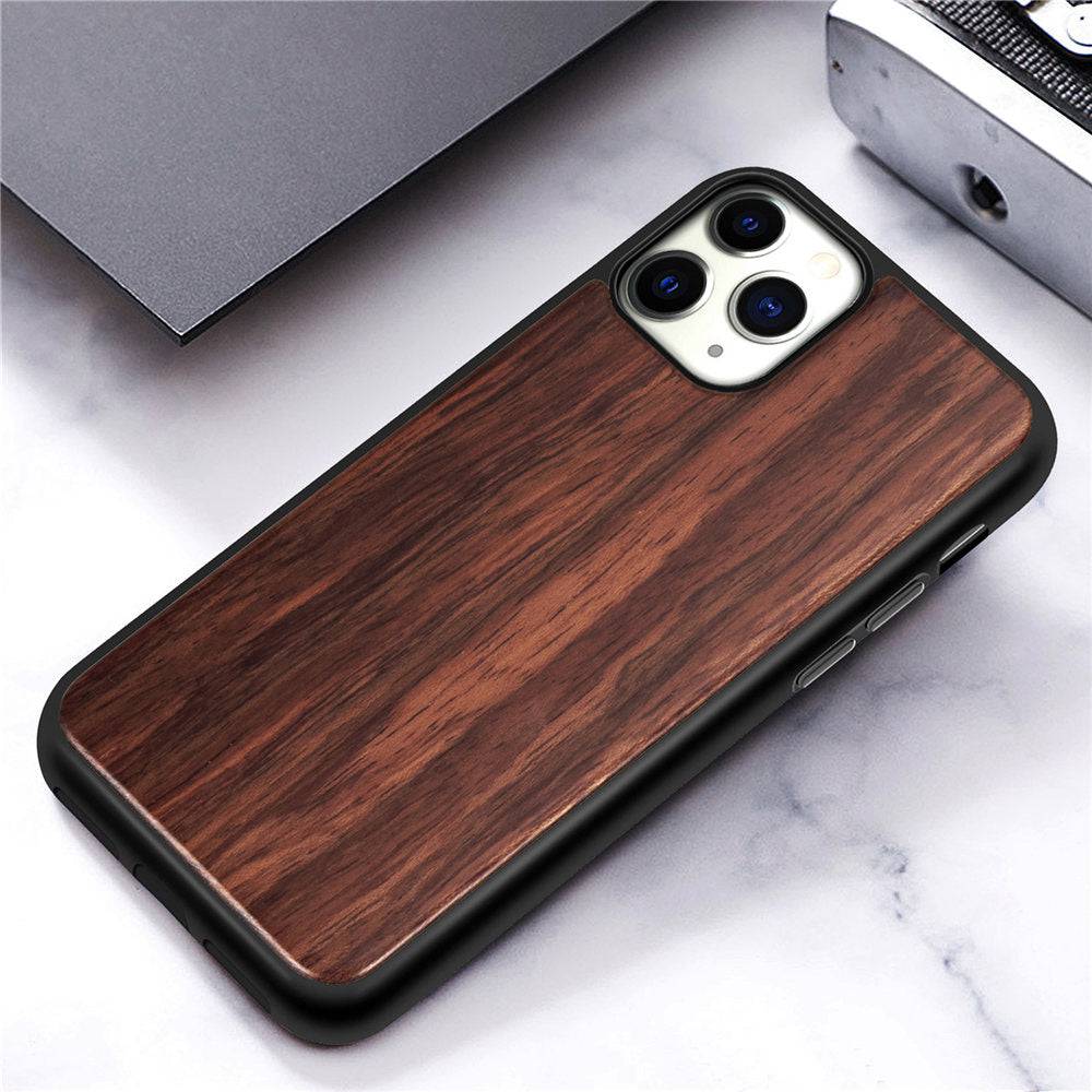 Real Wood back case for iphone 14 13 12 Genuine Bamboo Wooden Hard - Palisander / For iPhone 14 Pro Max - Sky-cover