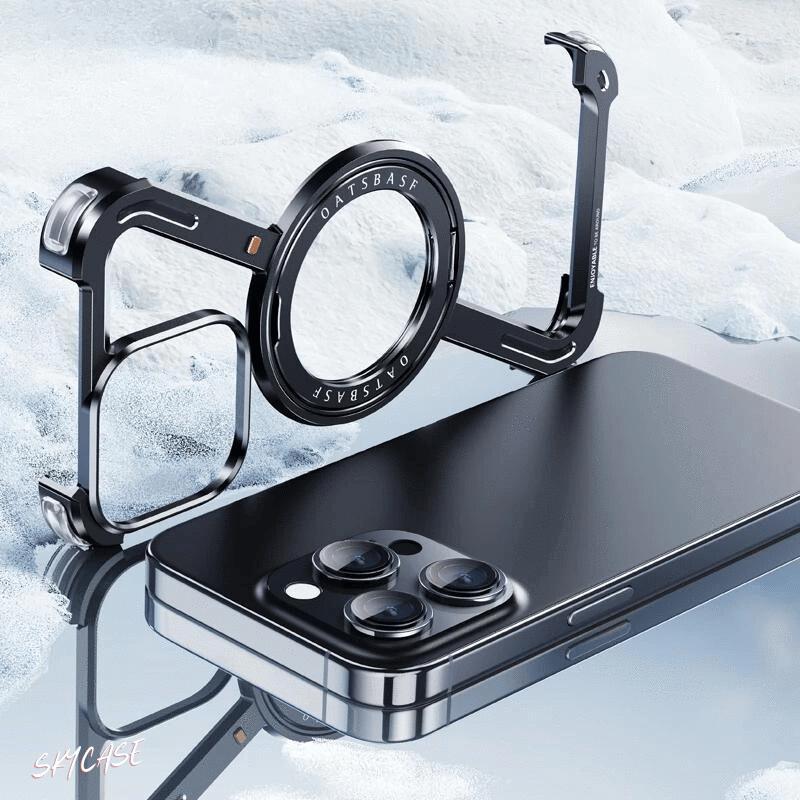 Luxury Aluminum Alloy 360° Magnetic Clear Shockproof Phone Case for iPhone 16 Pro Max - Skycover