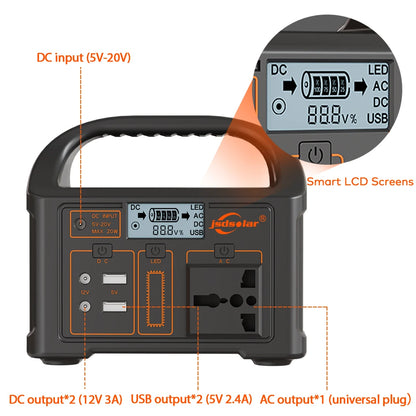 Solar Generator Outdoor Power for Camping and Travel - 100W 24000mAh Power Bank 220V/110V - Sky-cover