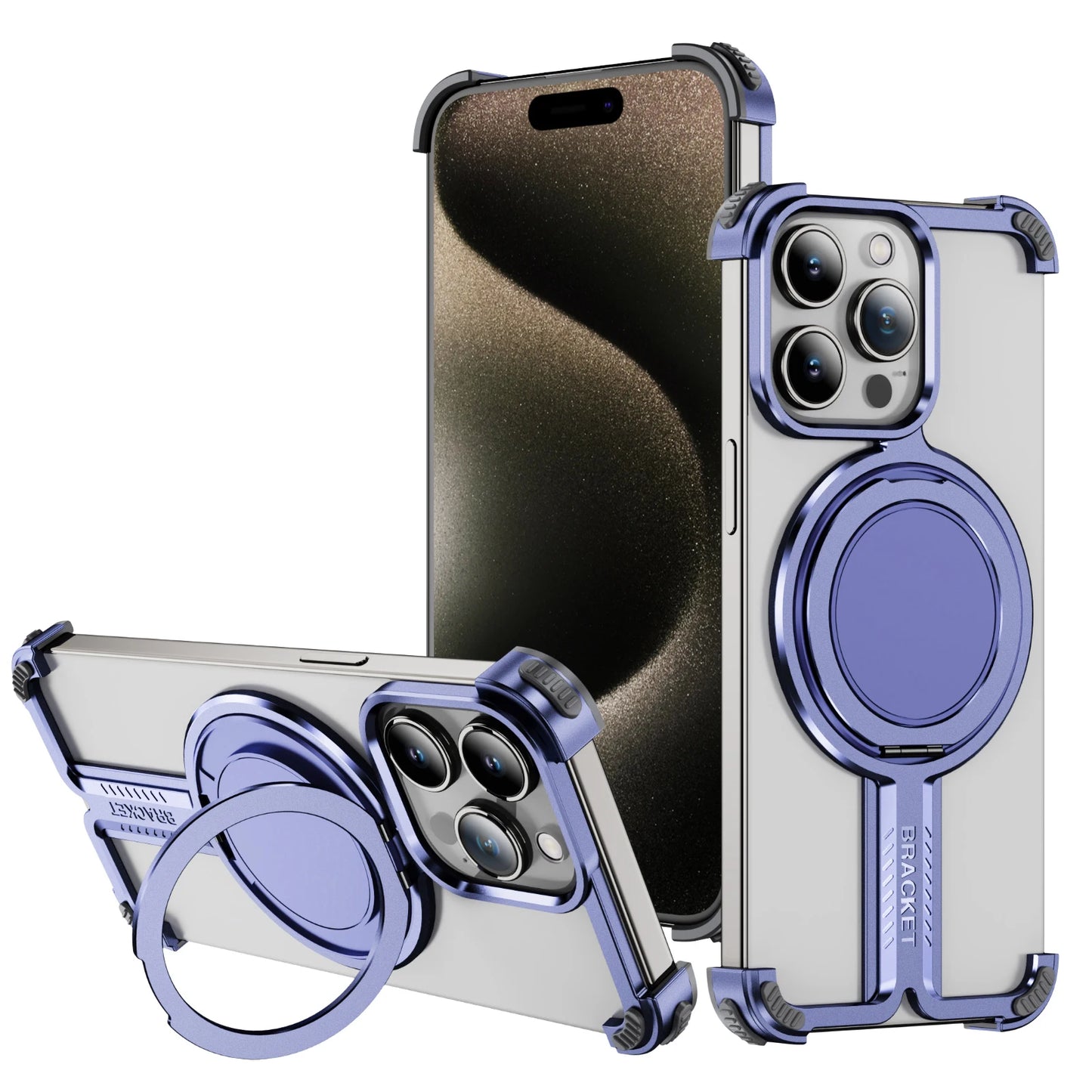 360° Rotating Titanium  Alloy Metal Magnetic Phone Case for All iPhone - SKYCOVER