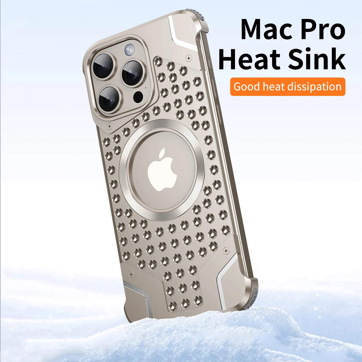 LUXERY Premium Titanium Alloy Case for Iphone 15 14 13 Pro Max MagSafe Compatible & Shock Absorbent - Sky-cover