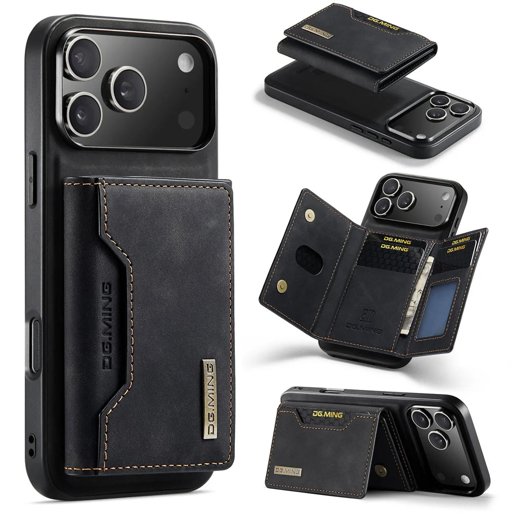 Luxury Magnetic Leather Phone Case with Card Holder for All iPhone 17 - Sky-cover