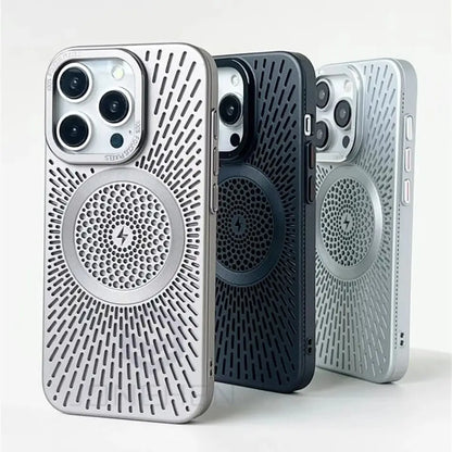 Luxury Heat Dissipation Hollow Case For iPhone 15 14 13 12 Pro Max - Sky-cover