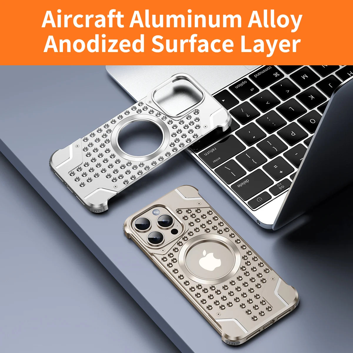 LUXERY Premium Titanium Alloy Case for Iphone 15 14 13 Pro Max MagSafe Compatible & Shock Absorbent - Sky-cover