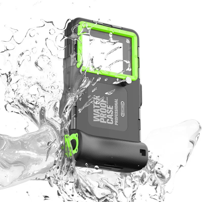 Professional Diving Phone Case for iPhone 15 14 13 12 Pro Max Underwater Waterproof Case for Samsung S22 S23 - Green - Sky-cover