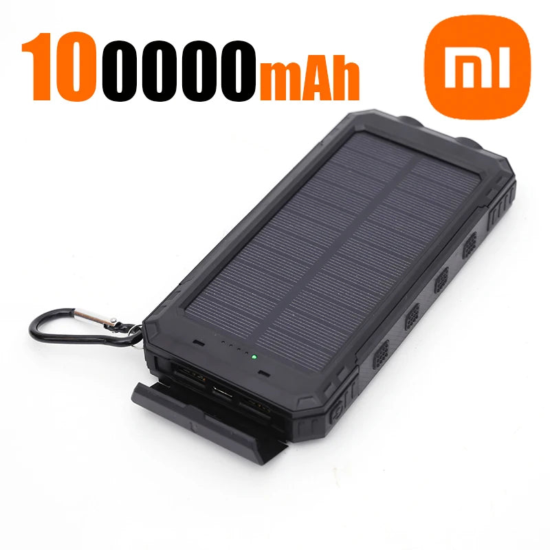 Xiaomi 100000mAh Large Capacity Solar Power Bank - Black 100000mAh - Sky-cover