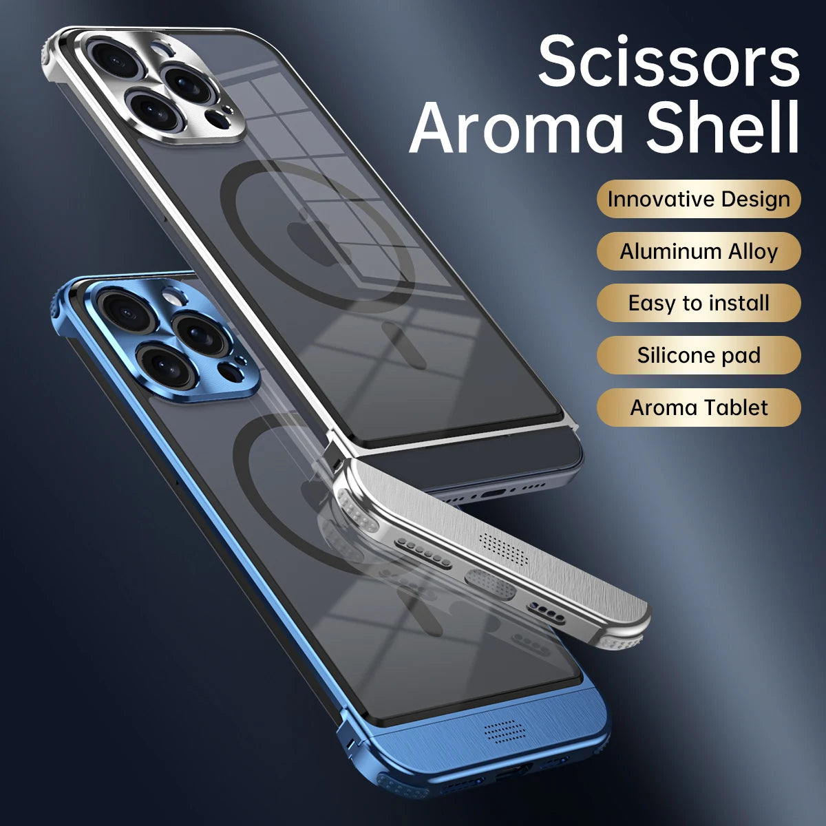 Aluminum Alloy Magnetic Phone Case for All iPhone - Sky-cover