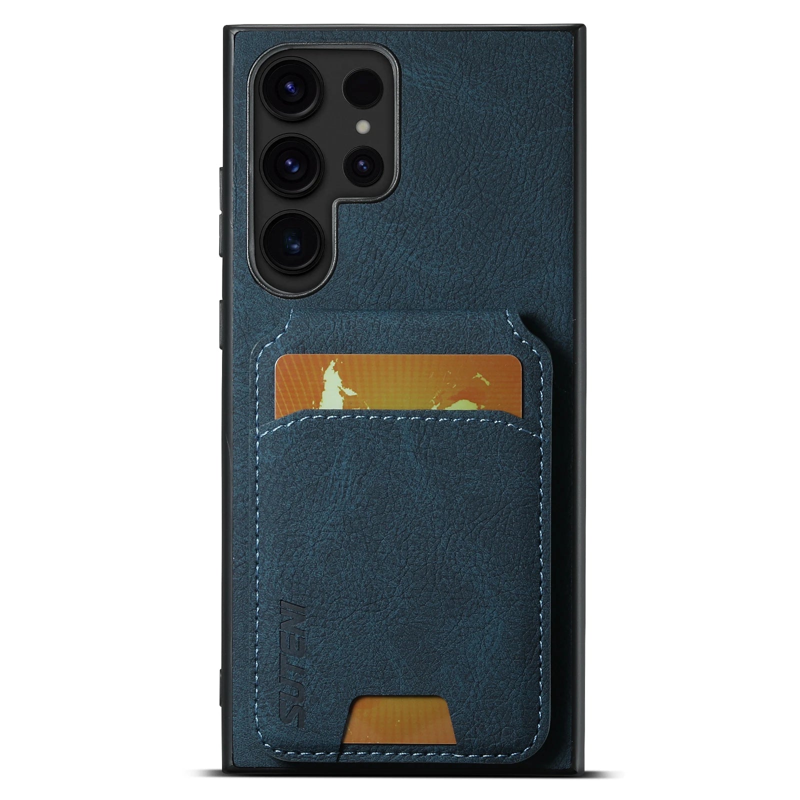 SUTENI Leather Wallet Card Holder Phone Cases For Samsung Galaxy S24 S23 Ultra S22 Plus Note20 - Sky-cover