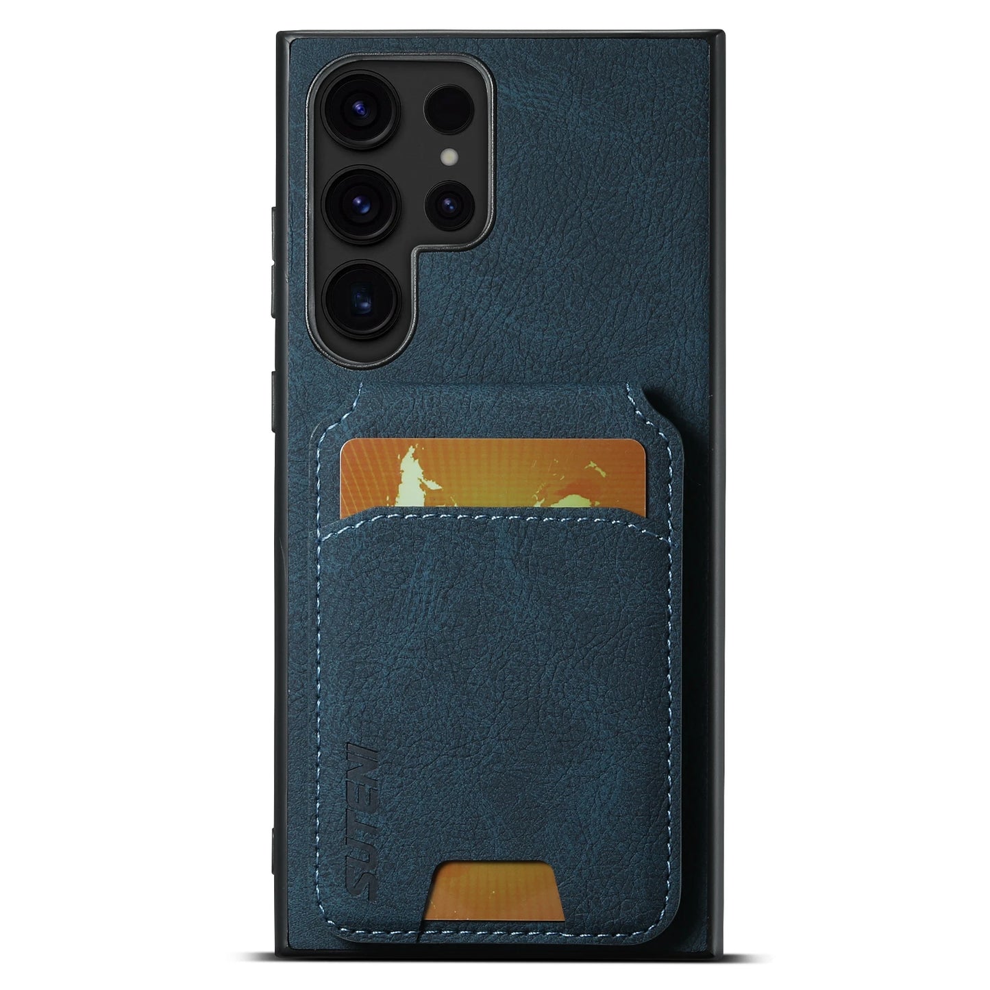 SUTENI Leather Wallet Card Holder Phone Cases For Samsung Galaxy S24 S23 Ultra S22 Plus Note20 - Sky-cover