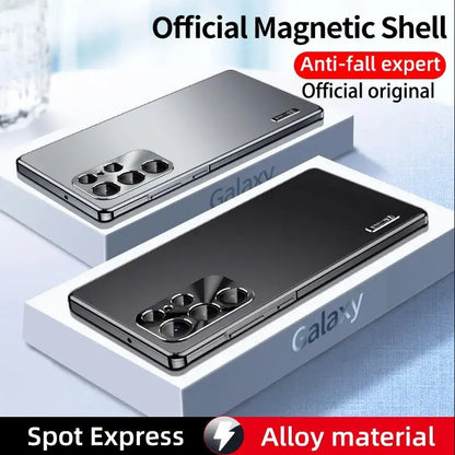 Magnetic Metal Case for Samsung Galaxy S24 S23 S22 S21 Ultra, Ultra Slim Aluminum Alloy Protective Back Cover - Sky-cover