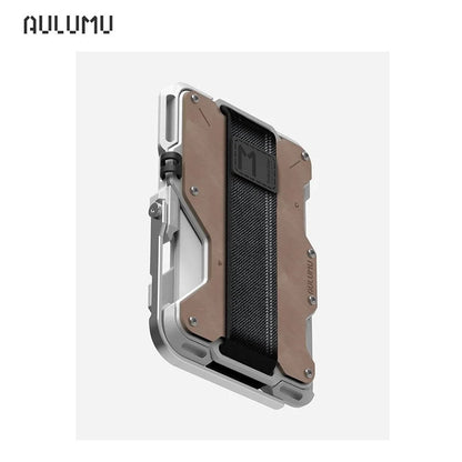 Magnetic Genuine Leather Wallet Card - Sky-cover