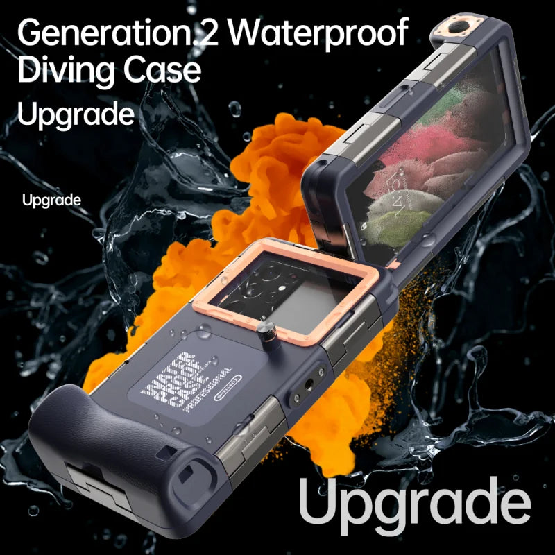 Professional Diving Phone Case for iPhone 15 14 13 12 Pro Max Underwater Waterproof Case for Samsung S22 S23 - Sky-cover