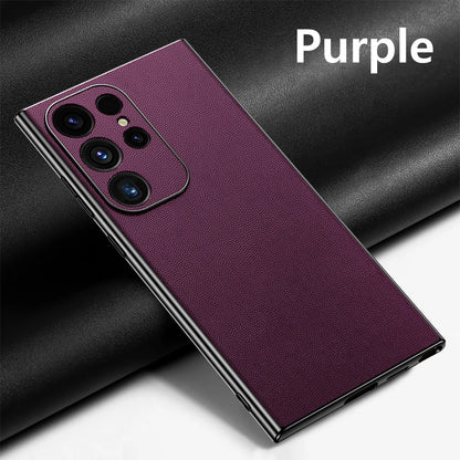 Luxury Plating Soft Edges Shockproof 360 Full Protective Cover - Purple / For Galaxy S24 Ultra - Sky-cover