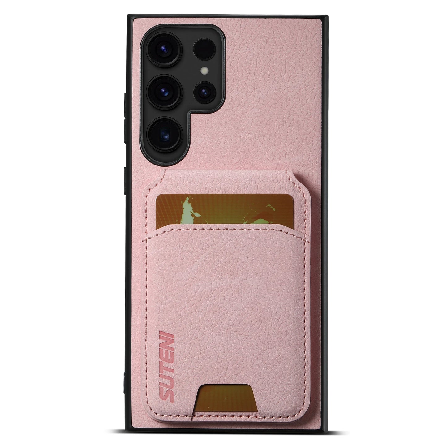 SUTENI Leather Wallet Card Holder Phone Cases For Samsung Galaxy S24 S23 Ultra S22 Plus Note20 - Sky-cover