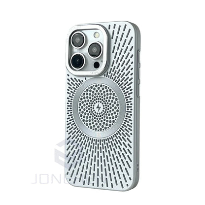 Luxury Heat Dissipation Hollow Case For iPhone 15 14 13 12 Pro Max - Silver / For iPhone 15 Pro Max - Sky-cover