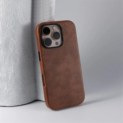 Luxury Leather Magnetic iPhone Case with MagSafe Wireless Charging Cover - Skycover