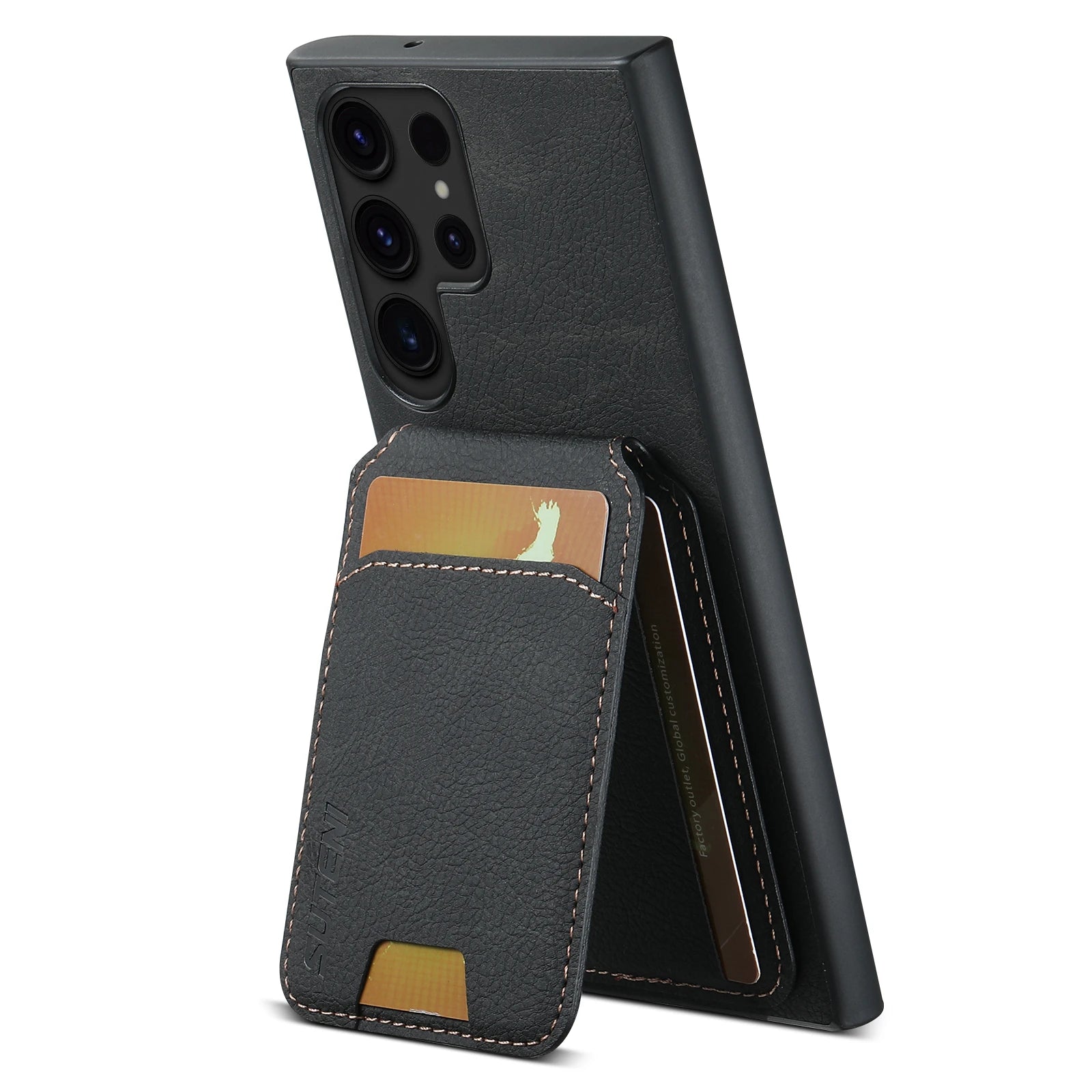 SUTENI Leather Wallet Card Holder Phone Cases For Samsung Galaxy S24 S23 Ultra S22 Plus Note20 - Sky-cover