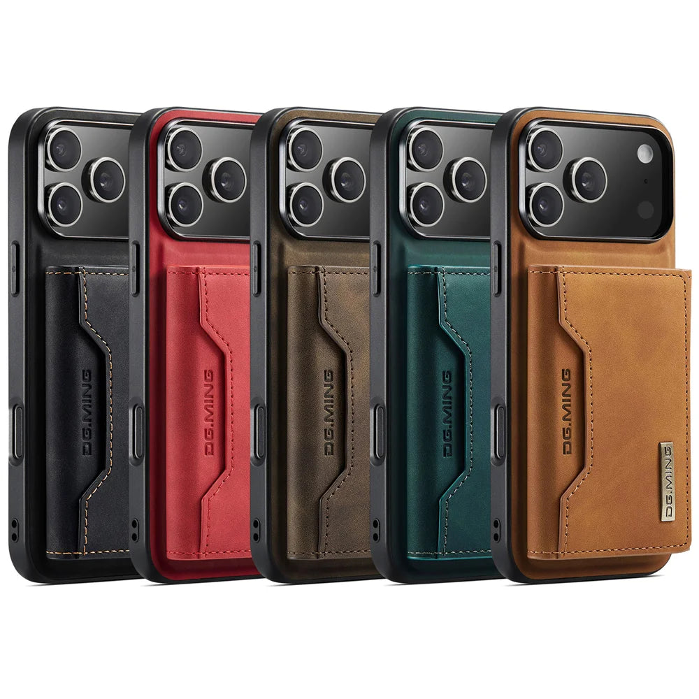 Luxury Magnetic Leather Phone Case with Card Holder for All iPhone 17 - Sky-cover