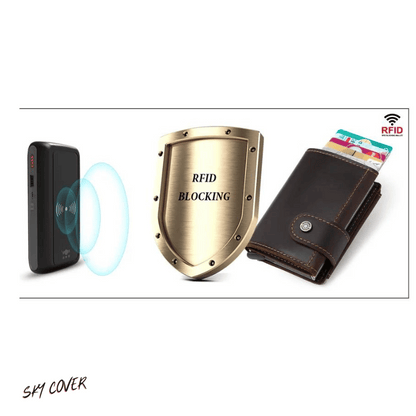 Luxury Cowhide Leather [RFID] Aluminum Card Holder Wallet - Sky-cover