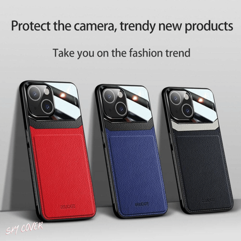 Luxury leather cover iphone and Lens Protection for All Iphone - Sky-cover