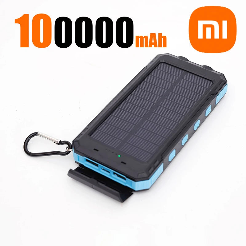 Xiaomi 100000mAh Large Capacity Solar Power Bank - Blue 100000mAh - Sky-cover