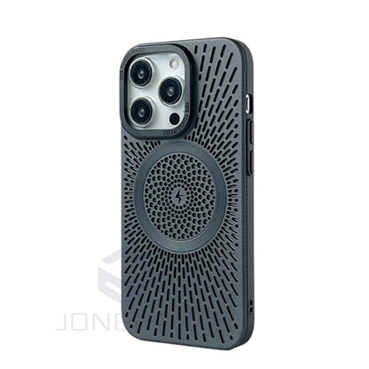 Luxury Heat Dissipation Hollow Case For iPhone 15 14 13 12 Pro Max - Black / For iPhone 15 Pro Max - Sky-cover