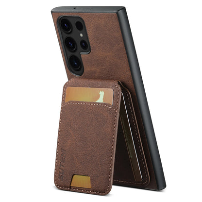 SUTENI Leather Wallet Card Holder Phone Cases For Samsung Galaxy S24 S23 Ultra S22 Plus Note20 - Sky-cover