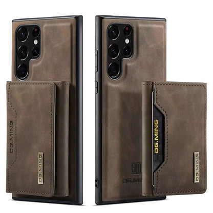 M2 for Samsung S24 Ultra Magnetic Suction Card Holder Protective Leather Case S23 Ultra Two-in-one Split Mobile Phone Case - Sky-cover