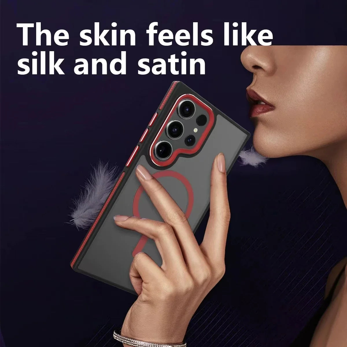 Luxury Matte Magnetic Case For Samsung Galaxy S24 S22 S23 S25 Ultra Plus S23FE S24FE Magsafe Wireless Charging Shockproof Cover - Sky-cover