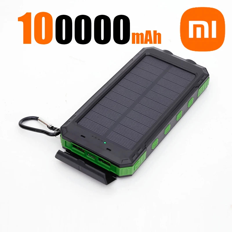 Xiaomi 100000mAh Large Capacity Solar Power Bank - Green 100000mAh - Sky-cover