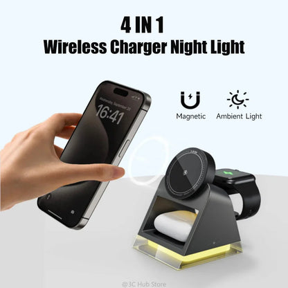 Multifunctional 3 in 1 Wireless Charging Station for Apple - Sky-cover