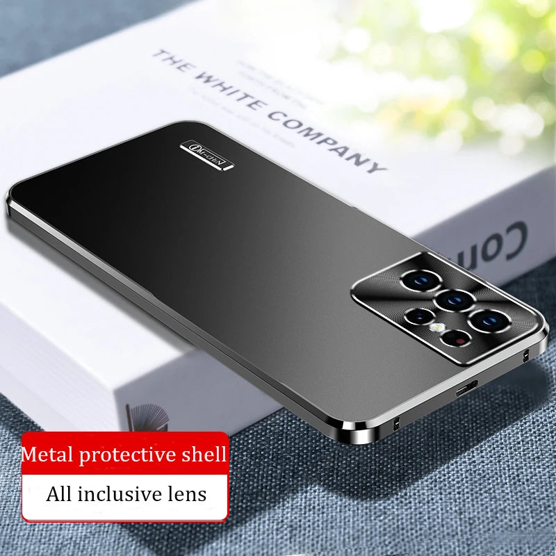 Magnetic Metal Case for Samsung Galaxy S24 S23 S22 S21 Ultra, Ultra Slim Aluminum Alloy Protective Back Cover - Sky-cover