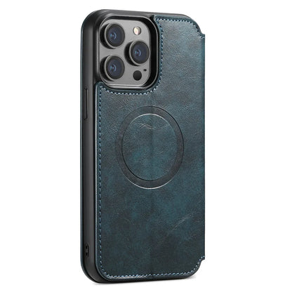 Leather Magnetic Kickstand Case with Card Storage – Dual-Layer Full Coverage for iPhone - Sky-cover