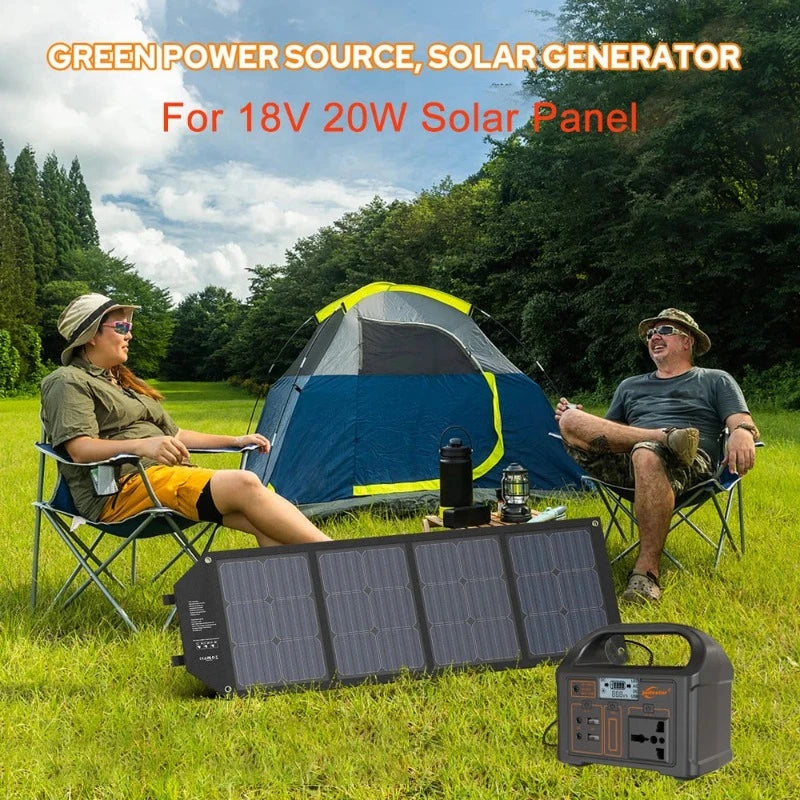 Solar Generator Outdoor Power for Camping and Travel - 100W 24000mAh Power Bank 220V/110V - Sky-cover