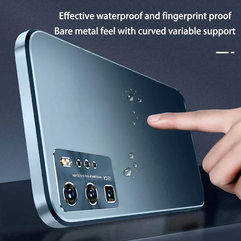 Magnetic Metal Case for Samsung Galaxy S24 S23 S22 S21 Ultra, Ultra Slim Aluminum Alloy Protective Back Cover - Sky-cover