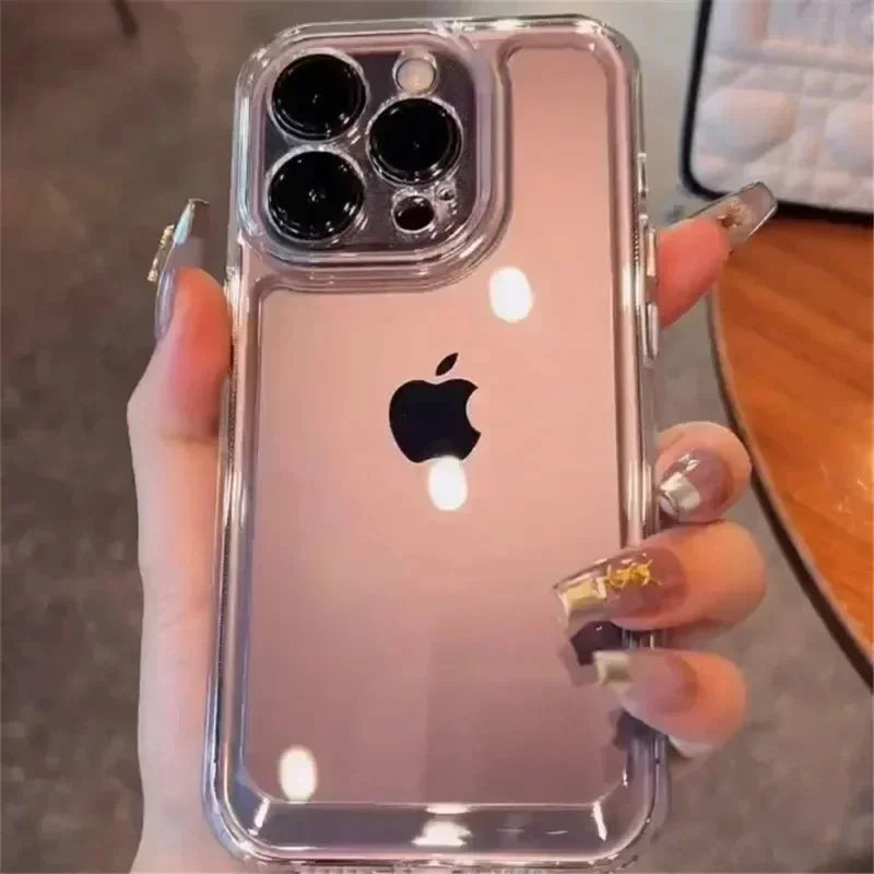 Luxury Silicone Transparent Shockproof Case For iPhone 16 15 14 13 12 11 Pro Max - Clear / For iPhone 16 Pro Max - Sky-cover