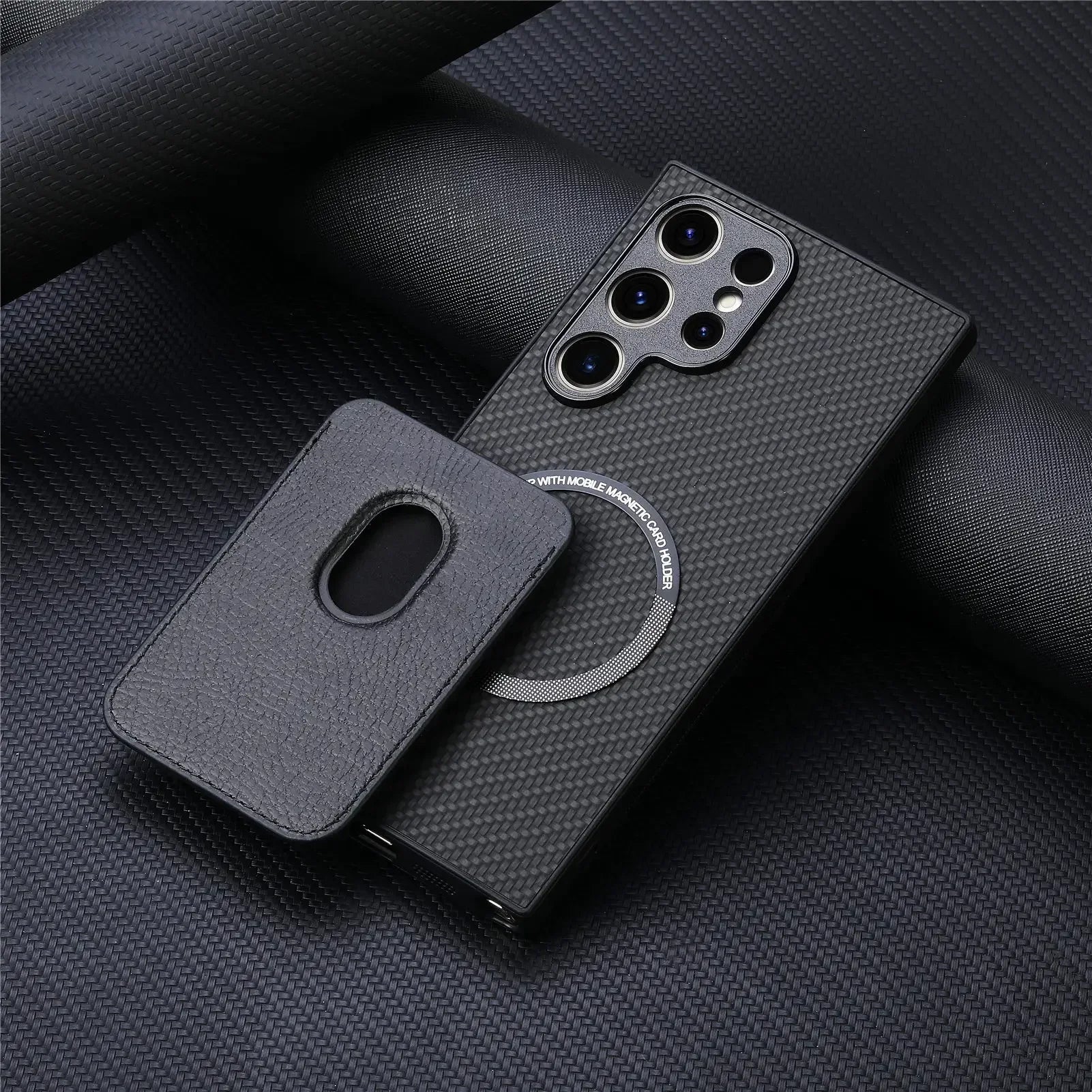 Luxury Leather Magnetic Phone Case with Card Holder for Samsung Galaxy - Green / Galaxy S24 Ultra - Sky-cover