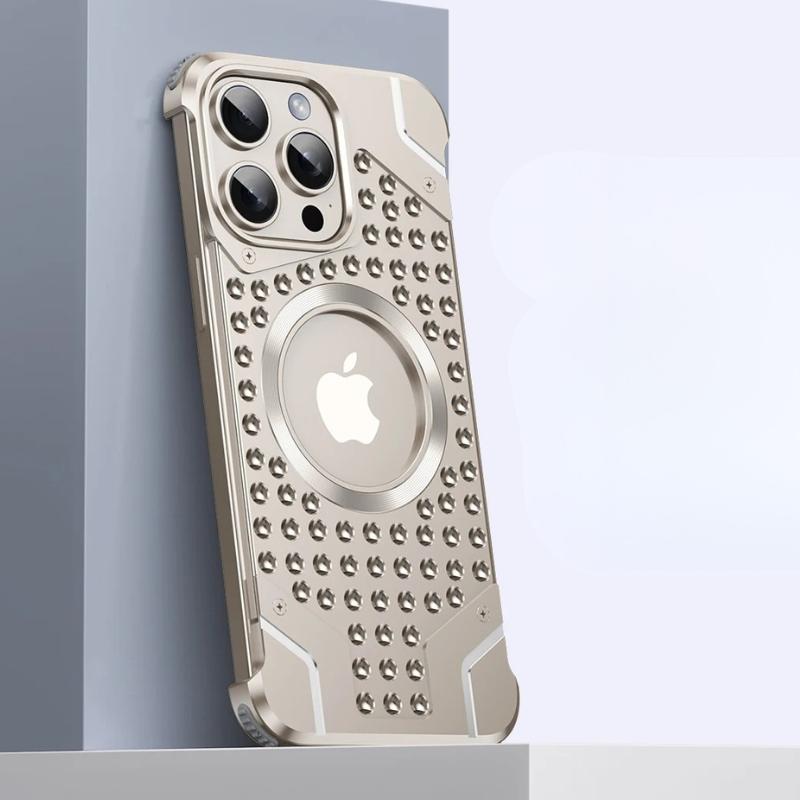 LUXERY Premium Titanium Alloy Case for Iphone 16 15 14 13 Pro Max MagSafe Compatible & Shock Absorbent - Sky-cover