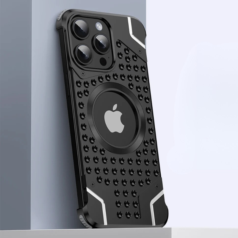 LUXERY Premium Titanium Alloy Case for Iphone 16 15 14 13 Pro Max MagSafe Compatible & Shock Absorbent - Sky-cover